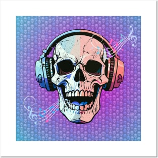 musical skull Posters and Art